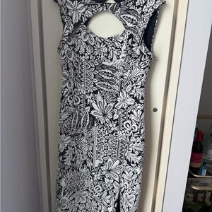 Anthropologie Monochrome Floral Backless Dress